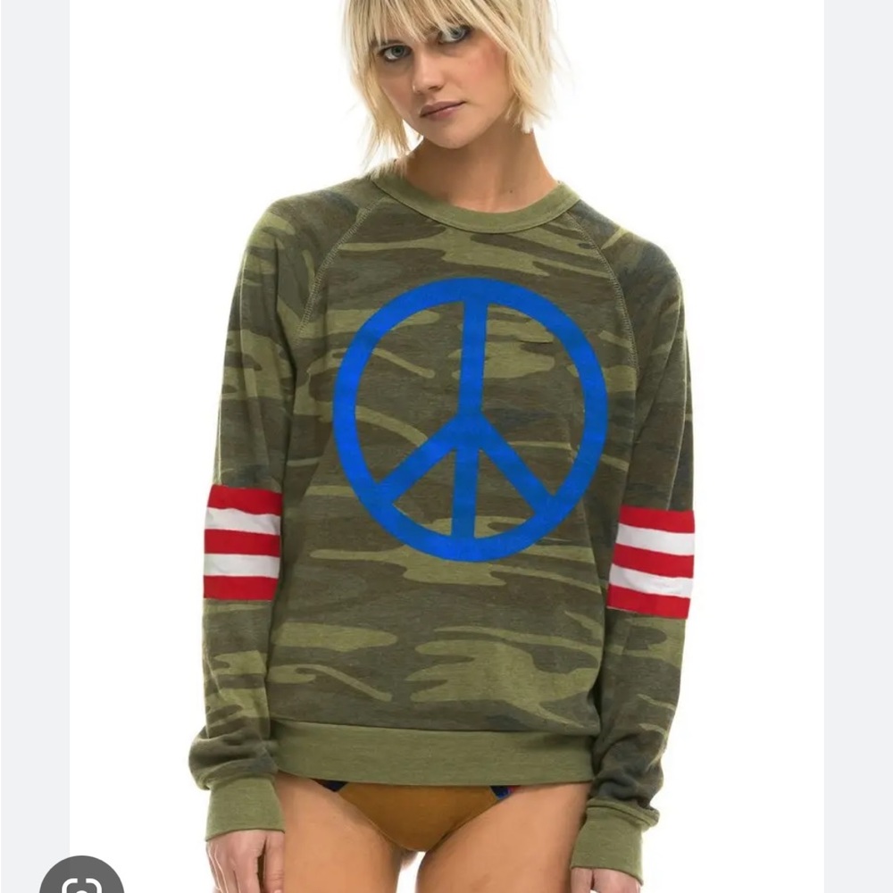 Aviator Nation RARE Peace Warrior Crewneck